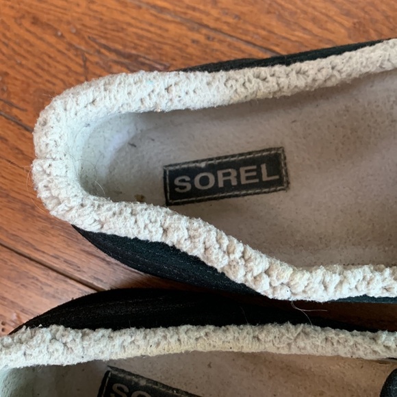 Sorel Men’s Dude Moc Slipper Black Wool and Suede Leather Combo Rubber Size 10 - Picture 7 of 10
